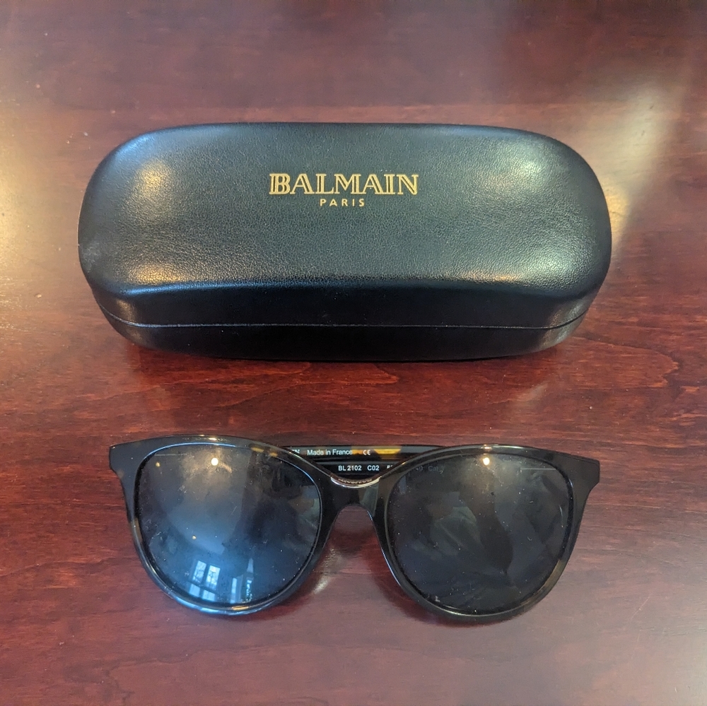 Balmain 55 mm Round Tortoiseshell Sunglasses